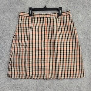 Vintage Tail Mini Skirt Size 12 Plaid Multicolor Pockets Golf Tennis (30" Waist)